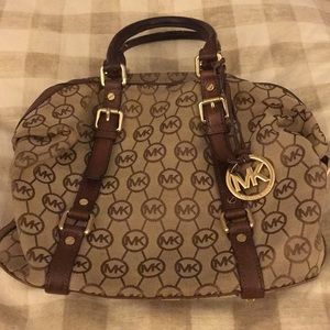 Michael Kors canvas bowling purse